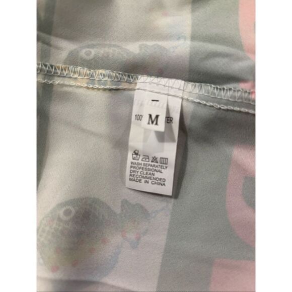 Women's White Spaghetti Strap Smocked Back Colorful Summer Dress Medium - Picture 8 of 9